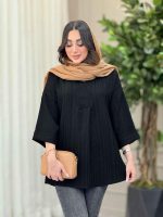 مانتو یقه ایستاده جلو بسته کد 6146 - تصویر 3