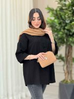 مانتو یقه ایستاده جلو بسته کد 6146 - تصویر 9