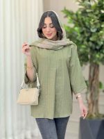 مانتو یقه ایستاده جلو بسته کد 6146 - تصویر 20