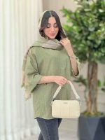 مانتو یقه ایستاده جلو بسته کد 6146 - تصویر 12