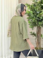مانتو یقه ایستاده جلو بسته کد 6146 - تصویر 18