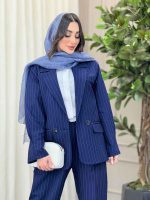 ست مانتو و شلوار جیب نما ارمغان کد 6182 - تصویر 2