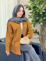مانتو جیب نما پیله دار کد 6203 - تصویر 16