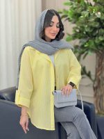 مانتو راه راه آستین پاگن نادیا کد 6214 - تصویر 4