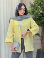 مانتو راه راه آستین پاگن نادیا کد 6214 - تصویر 11