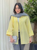 مانتو راه راه آستین پاگن نادیا کد 6214 - تصویر 6