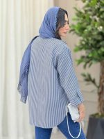 مانتو راه راه آستین پاگن نادیا کد 6214 - تصویر 13