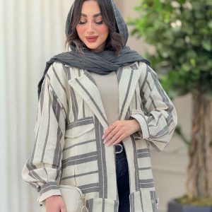 مانتو راه راه پایین پاگن کد 6220