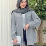 شومیز راه راه تک جیب پشت پیله کد 6231