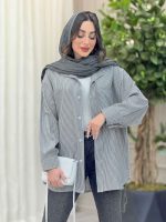 شومیز راه راه تک جیب پشت پیله کد 6231