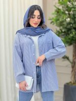 شومیز راه راه تک جیب پشت پیله کد 6231 - تصویر 19