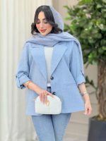 مانتو دو دکمه فرانک کد 6237 - تصویر 8