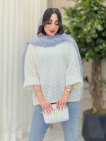 شومیز جلو بسته طرح لوزی کد 6244 - تصویر 4
