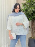 شومیز جلو بسته طرح لوزی کد 6244 - تصویر 9