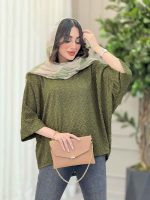 شومیز جلو بسته طرح لوزی کد 6244 - تصویر 20