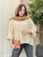 شومیز جلو بسته طرح لوزی کد 6244 - تصویر 19