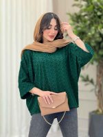 شومیز جلو بسته طرح لوزی کد 6244