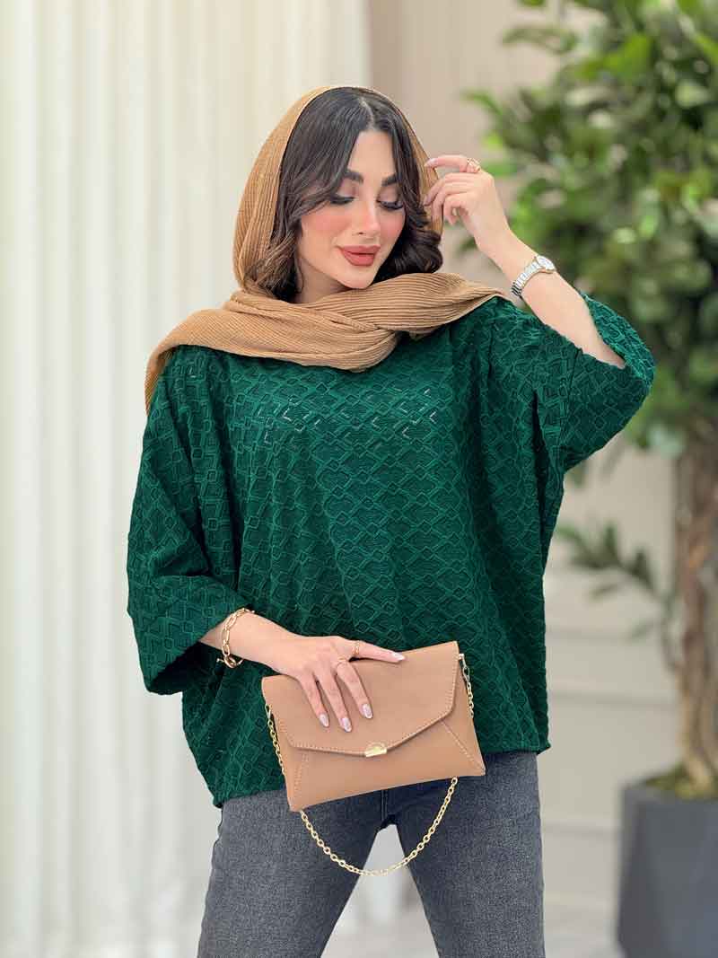 شومیز جلو بسته طرح لوزی کد 6244 شومیز جلو بسته طرح لوزی کد 6244