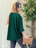شومیز جلو بسته طرح لوزی کد 6244 - تصویر 8