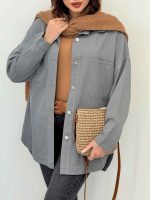 شومیز کتان دو جیب کد 6081 - تصویر 15