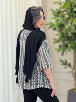 شومیز قلاب بافی تک جیب کد 6282 - تصویر 5