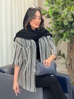 شومیز قلاب بافی تک جیب کد 6282 - تصویر 6
