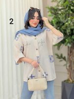 شومیز نچرال طرح دار کد 6283 - تصویر 19
