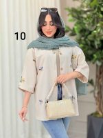 شومیز نچرال طرح دار کد 6283 - تصویر 18