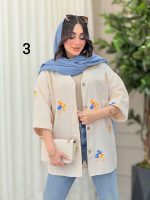 شومیز نچرال طرح دار کد 6283 - تصویر 8