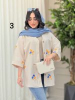 شومیز نچرال طرح دار کد 6283