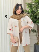 شومیز نچرال طرح دار کد 6283 - تصویر 22