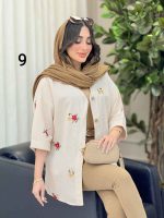 شومیز نچرال طرح دار کد 6283 - تصویر 16