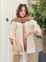 شومیز نچرال طرح دار کد 6283 - تصویر 14