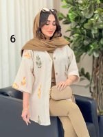 شومیز نچرال طرح دار کد 6283 - تصویر 5