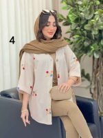 شومیز نچرال طرح دار کد 6283 - تصویر 13