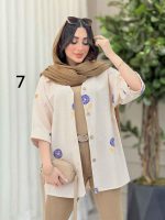 شومیز نچرال طرح دار کد 6283 - تصویر 3