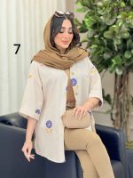 شومیز نچرال طرح دار کد 6283 - تصویر 11