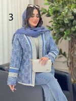 مانتو جین طرح دار نواردوزی کد 6310 - تصویر 6