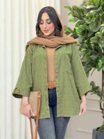 شومیز تک جیب پیله آستین پاگن کد 6322 - تصویر 12