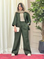 ست مانتو و شلوار دو دکمه راه راه کد 6304 - تصویر 12