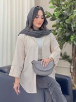 مانتو راه راه آستین پاگن آنیدا کد 6226 - تصویر 10
