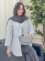 مانتو راه راه آستین پاگن آنیدا کد 6226 - تصویر 16