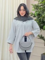 مانتو راه راه آستین پاگن آنیدا کد 6226 - تصویر 11
