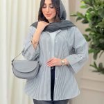 مانتو راه راه آستین پاگن آنیدا کد 6226