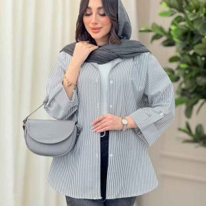 مانتو راه راه آستین پاگن آنیدا کد 6226