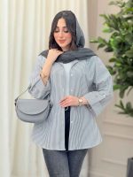 مانتو راه راه آستین پاگن آنیدا کد 6226 - تصویر 9
