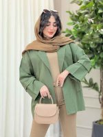 مانتو برش هلالی دو جیب آرزو کد 6323 - تصویر 2