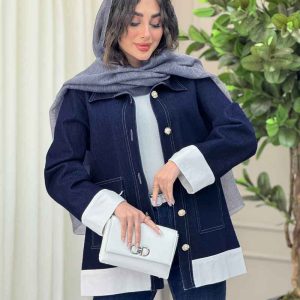 مانتو جین دو جیب پاکتی دوخت دار کد 6262