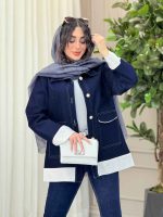 مانتو جین دو جیب پاکتی دوخت دار کد 6262 - تصویر 3