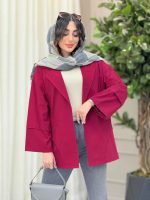 مانتو برش هلالی دو جیب آرزو کد 6323 - تصویر 6